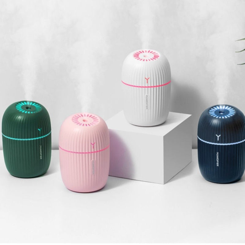 Ultrasonic Air Humidifier Household Moisturizing Spray Student Dormitory Car Humidification Aromatherap with LED Night Light