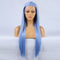 Fashion Hand Ditch 13 * 2.5 Chemical Fiber Front Lace Blue False Long Hair Head Cover Natural Hairline Wig