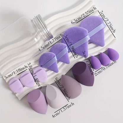 14 Pcs Purple Pink Black Make Up Makeup Sponge Triangle Blender Sponges Powder Press Puffs Set