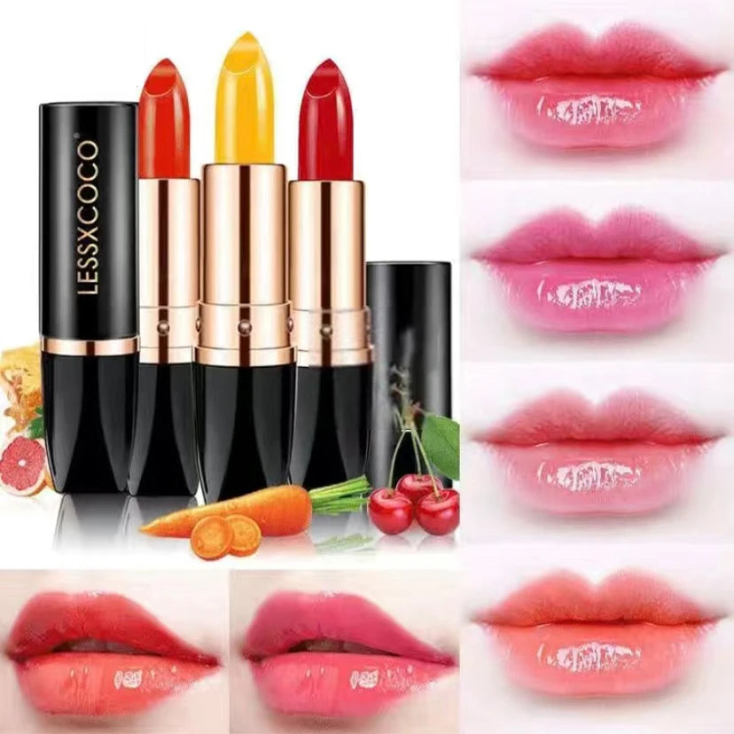 3pcs Temperature Color Change Lipstick Waterproof Lasting Non-stick Cup Lazy Lipstick Moisturizing Nourish Lips Care Makeup Cosmetics