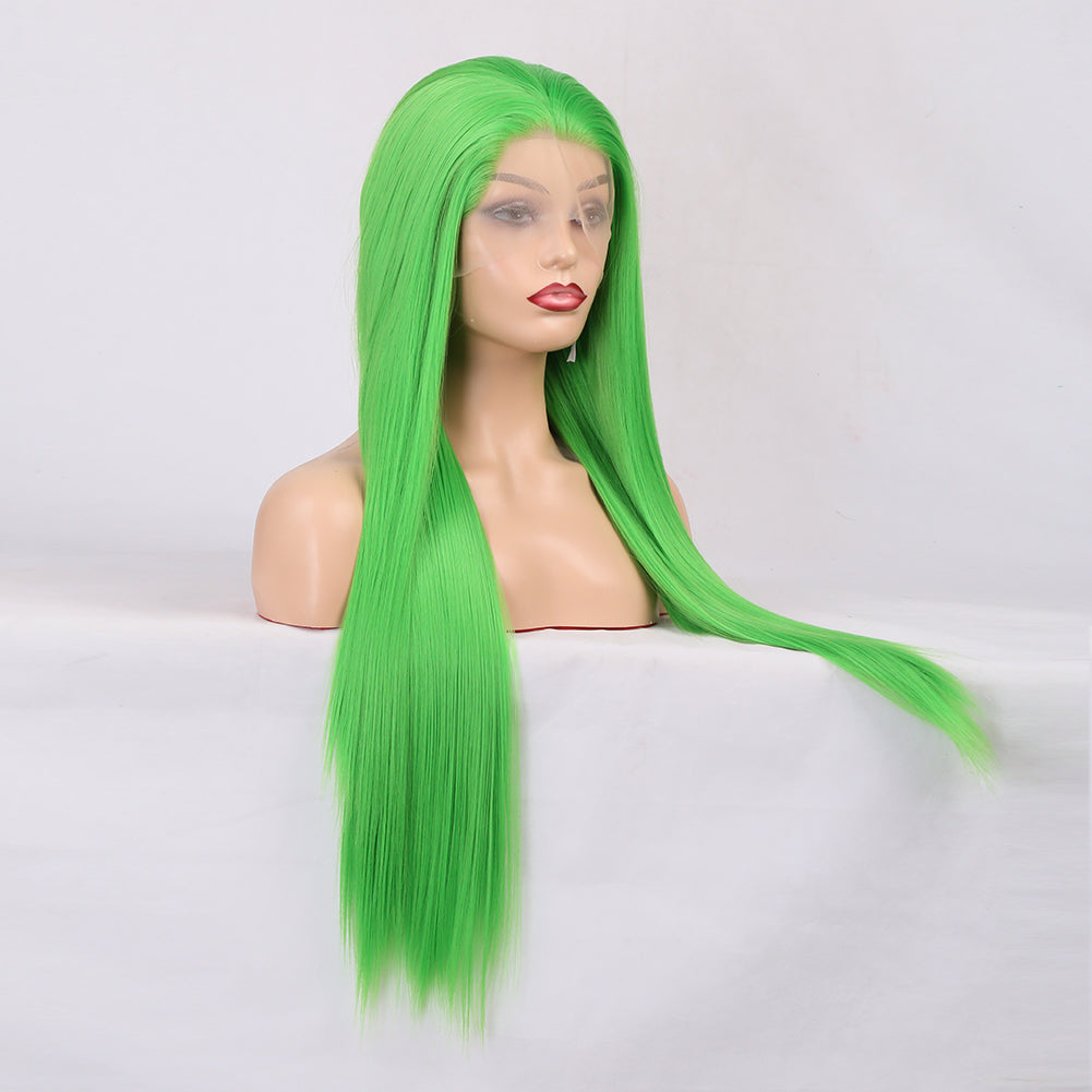 Wig Female Long Hair Chemical Fiber Front Lace Natural Simulation Wig Headgear Medium Long Hair Headgear