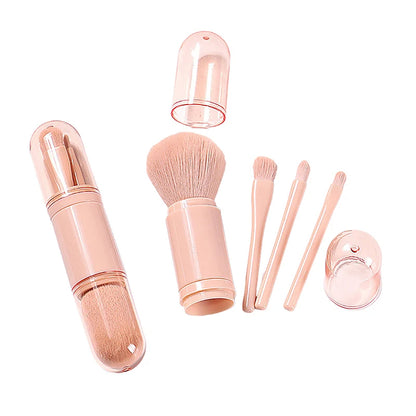 4 In 1 Telescopic Makeup Brush Portable Travel Makeup Brushes Set Eyeshadow Loose Powder Mini Makeup Brush Beauty Tools