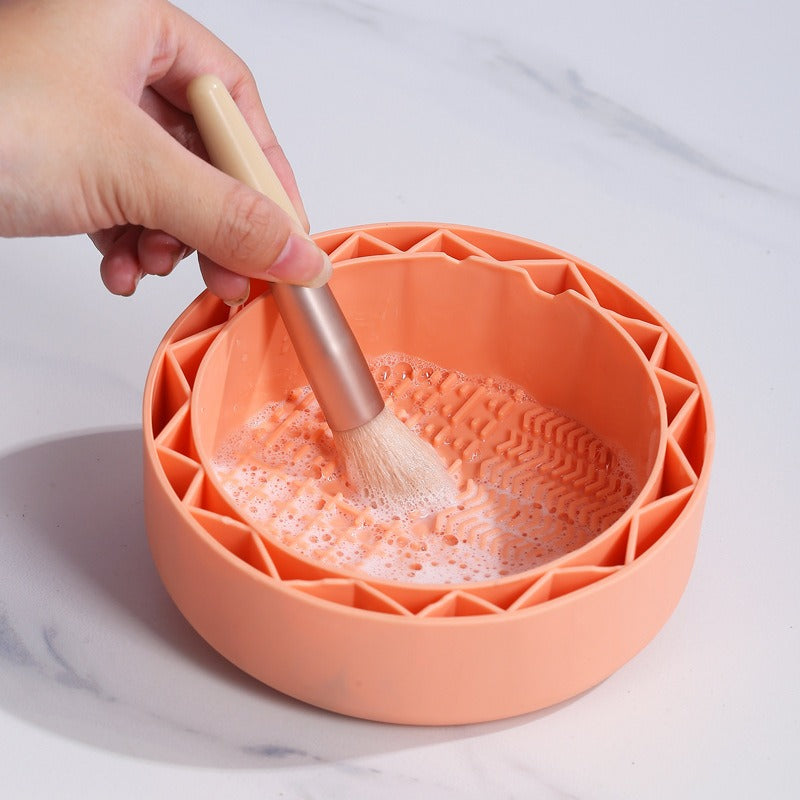 Reusable Makeup Brushes Cleaning Bowl Soft Texture Silicone Cosmetic Beauty Washing Bowl