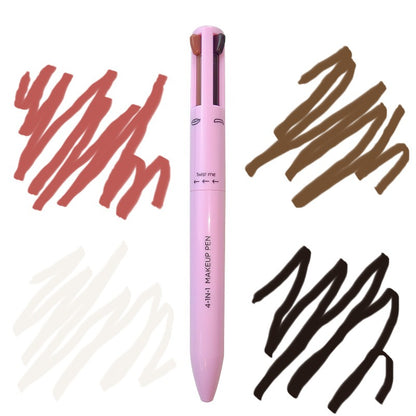 4 In 1 Eyebrow Pencil Waterproof Drawing Eye Brow Makeup Pen Long-Wear Eyeliner Eyebrow Highlighter Stick Makeup Cosmetic Tool