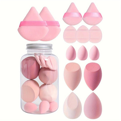 14 Pcs Purple Pink Black Make Up Makeup Sponge Triangle Blender Sponges Powder Press Puffs Set