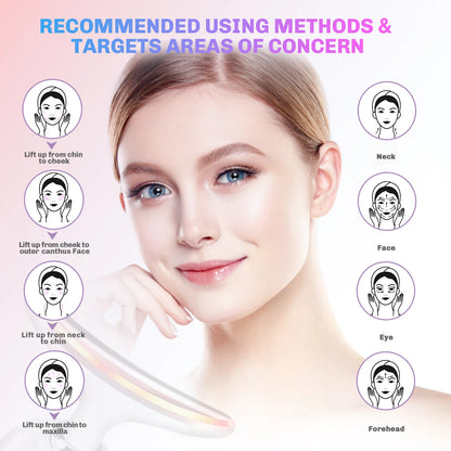 EMS Neck Face Lifting Beauty Device Vibration Massager LED Photon Therapy Skin Tighten Wrinkle Removal Skin Care Tools