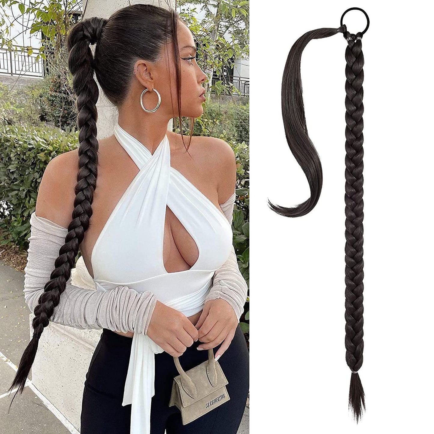 Fake Braid New Fashion Chemical Fiber Wig Female Long Braid Hair Extensions Hair Band Type Hair Extensions Braid Wig Ponytail