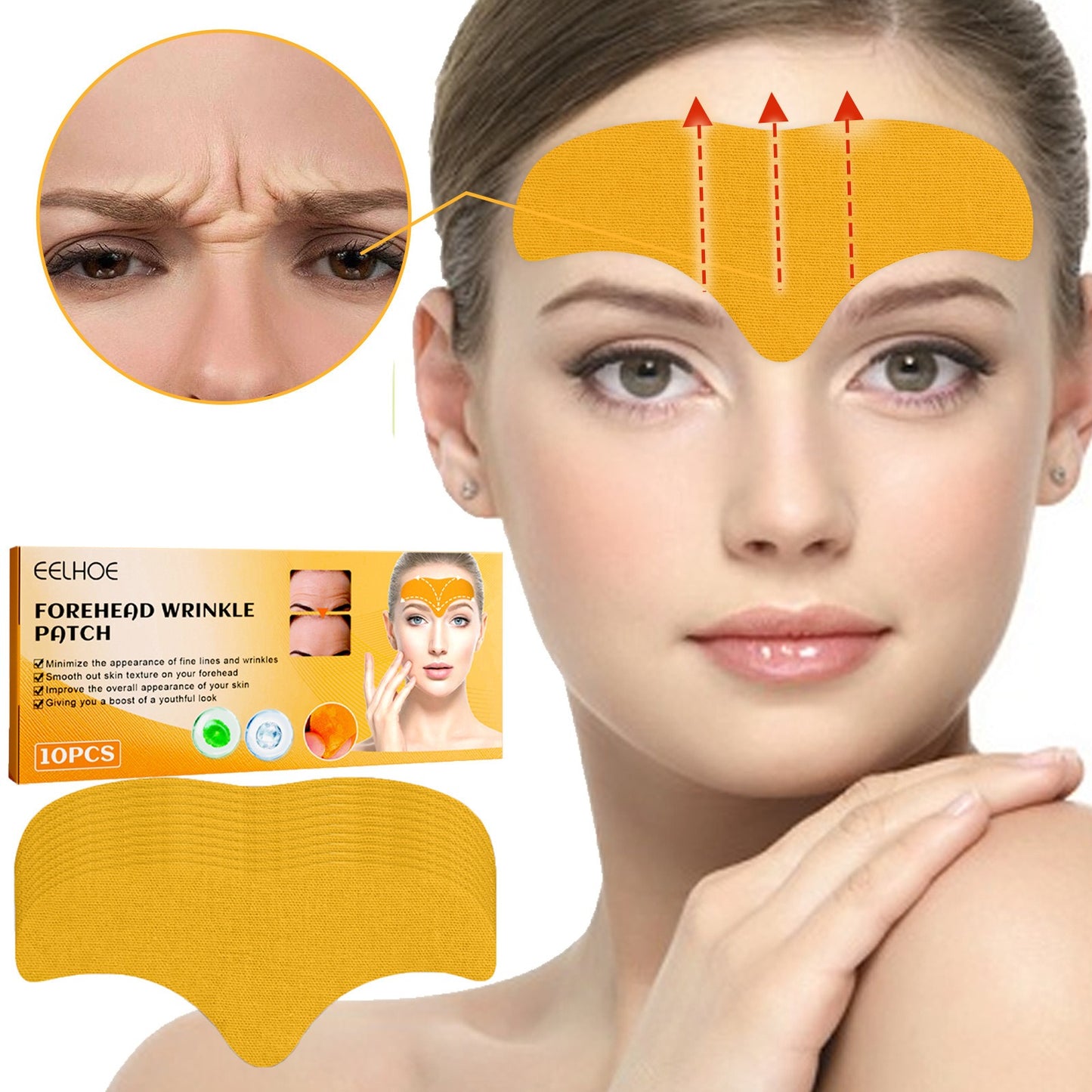 Anti-Aging Collagen Gel Patch - 10pcs Forehead Line Removal, Firming Mask, Frown Lines, Face Skin Care Stickers