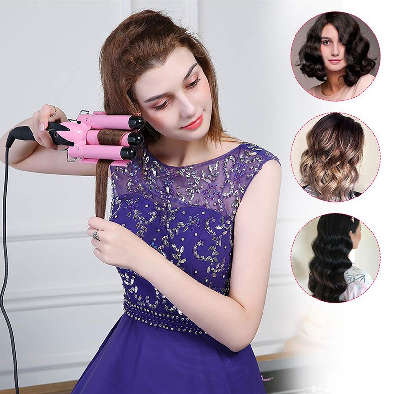 New Arrival Hair Curling Iron LED Ceramic Triple Barrel Hair Curler Irons Hair Wave Waver Styling Tools Hair Styler Wand