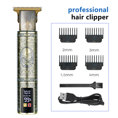 T9 Hairdresser With LCD Display Electric Hair Clipper Household Large Screen Digital Display Electric Hair Clipper Carving Oil Head Shaver Hair Clipper