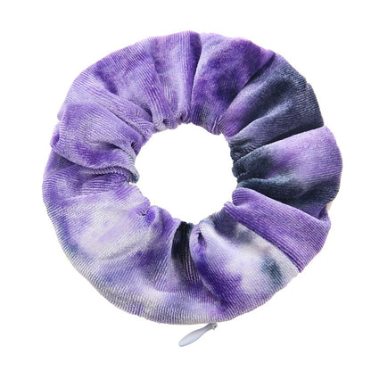 Tie dye velvet zipper large intestine loop