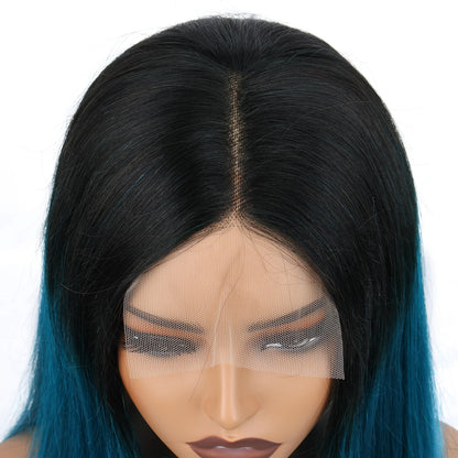 4x4 Lace Closure short Bob Wigs Human Hair T1B/green Color Bob Wig Double Drawn Straight Human hair Bob Lace Front Wig For Women