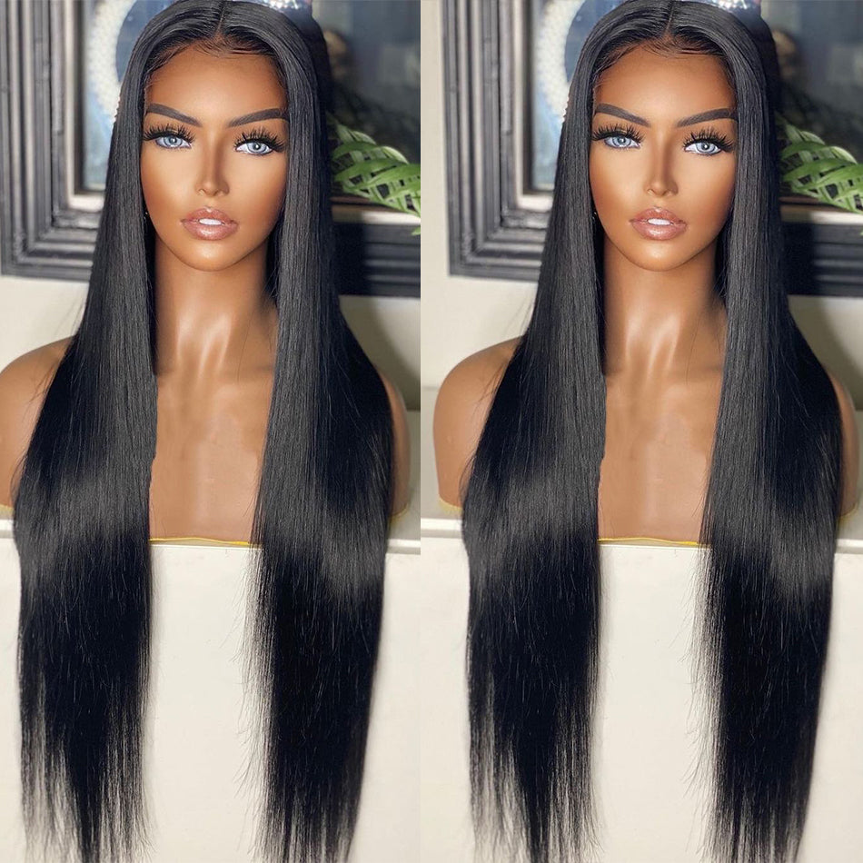 Natural Transition Wig Black Chemical Fiber Front Lace Long Straight Hair Matte High Temperature Silk Headgear