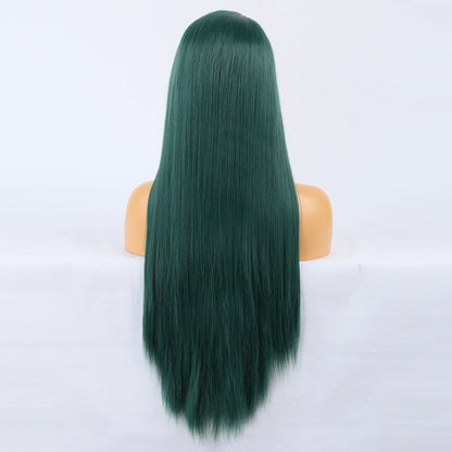 Goddess Wig Natural Realistic Wig Chemical Fiber Front Lace Long Straight Hair Matte High Temperature Silk Wig Headgear