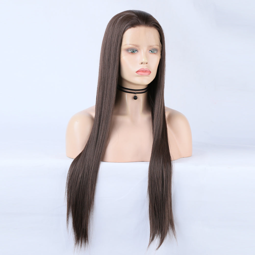 Wigs Ladies Wigs Long Straight Hair Front Lace Chemical Fiber Ladies Wigs Head Covers Large Lace wigs