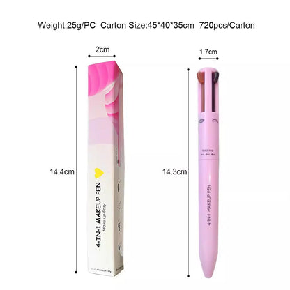 4 In 1 Eyebrow Pencil Waterproof Drawing Eye Brow Makeup Pen Long-Wear Eyeliner Eyebrow Highlighter Stick Makeup Cosmetic Tool