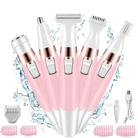 5 in 1 Electric Lady Shaver Eyebrow Trimmer Armpit Hair Leg Hair Scraper Hair Remover